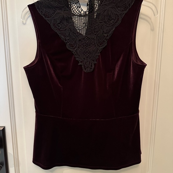 LeChateau Velour sleeveless Peplum top US L🌸 - Picture 3 of 8